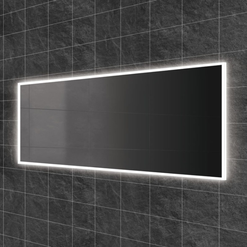 Close up product image of the HIB Globe 1400mm Framed LED Bathroom Mirror